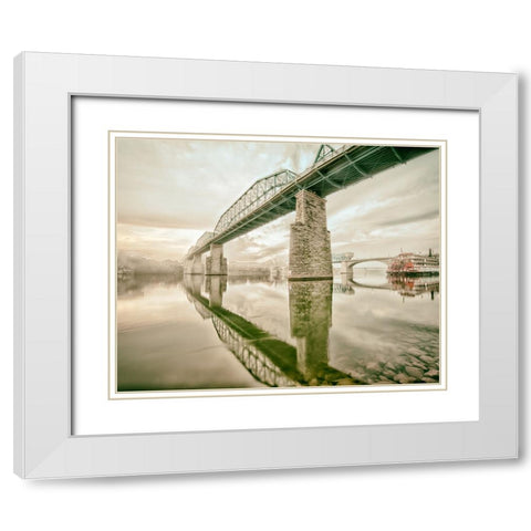 Scenic City 113 White Modern Wood Framed Art Print with Double Matting by Lee, Rachel