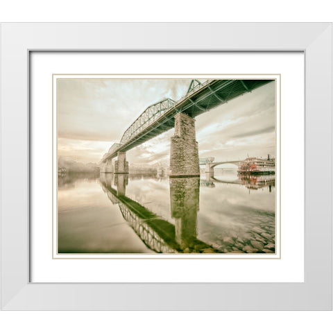 Scenic City 113 White Modern Wood Framed Art Print with Double Matting by Lee, Rachel
