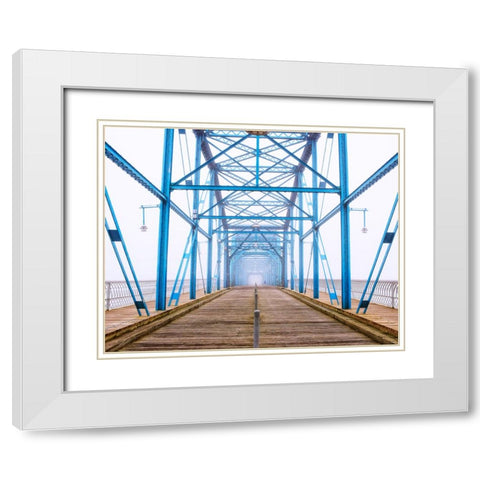 Scenic City 118 White Modern Wood Framed Art Print with Double Matting by Lee, Rachel
