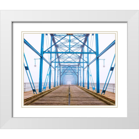 Scenic City 118 White Modern Wood Framed Art Print with Double Matting by Lee, Rachel