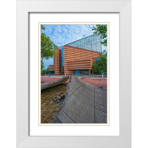 Scenic City 119 White Modern Wood Framed Art Print with Double Matting by Lee, Rachel