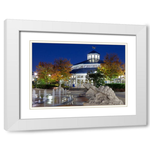 Scenic City 131 White Modern Wood Framed Art Print with Double Matting by Lee, Rachel