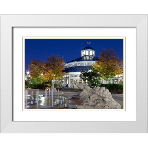 Scenic City 131 White Modern Wood Framed Art Print with Double Matting by Lee, Rachel