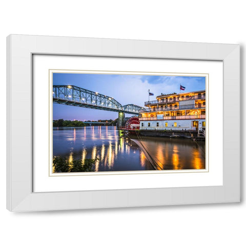 Scenic City 133 White Modern Wood Framed Art Print with Double Matting by Lee, Rachel