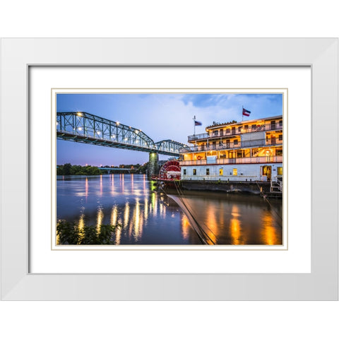 Scenic City 133 White Modern Wood Framed Art Print with Double Matting by Lee, Rachel