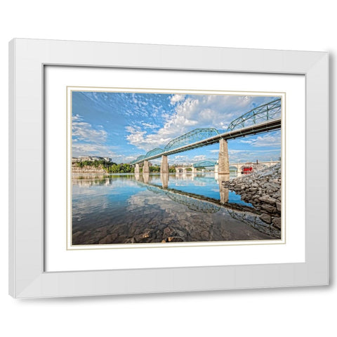 Scenic City 15 White Modern Wood Framed Art Print with Double Matting by Lee, Rachel