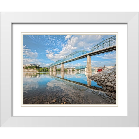 Scenic City 15 White Modern Wood Framed Art Print with Double Matting by Lee, Rachel