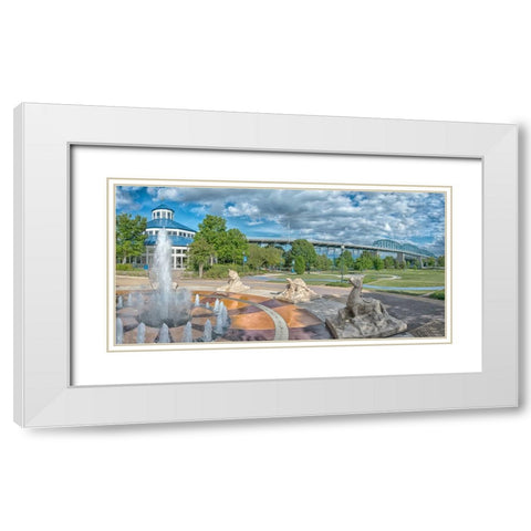 Scenic City 17 White Modern Wood Framed Art Print with Double Matting by Lee, Rachel