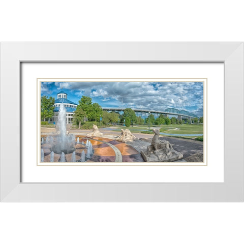 Scenic City 17 White Modern Wood Framed Art Print with Double Matting by Lee, Rachel