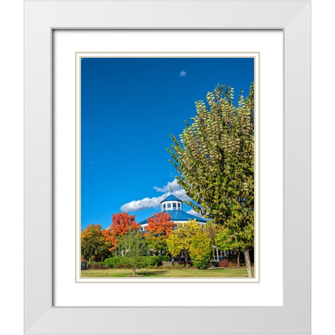Scenic City 18 White Modern Wood Framed Art Print with Double Matting by Lee, Rachel