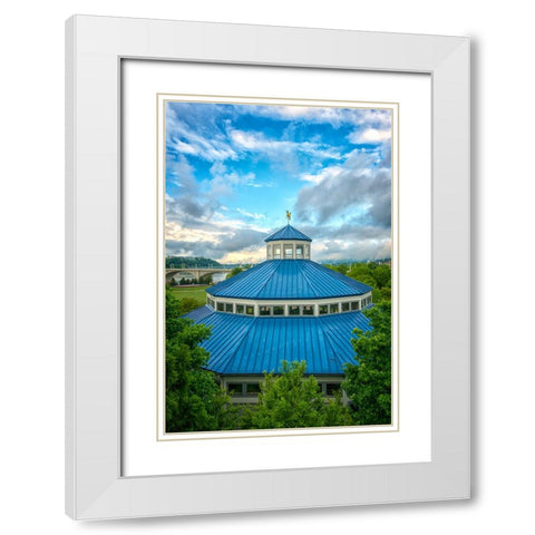 Scenic City 19 White Modern Wood Framed Art Print with Double Matting by Lee, Rachel