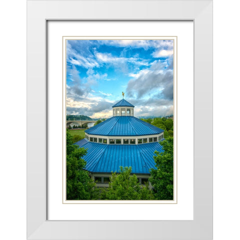 Scenic City 19 White Modern Wood Framed Art Print with Double Matting by Lee, Rachel