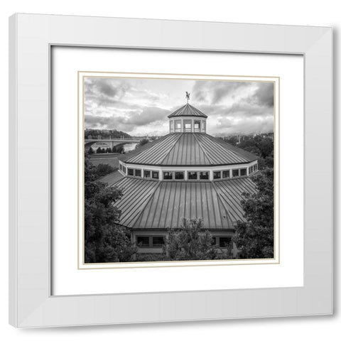 Scenic City 19 BW White Modern Wood Framed Art Print with Double Matting by Lee, Rachel