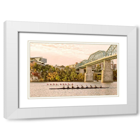 Scenic City 20 White Modern Wood Framed Art Print with Double Matting by Lee, Rachel