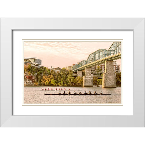 Scenic City 20 White Modern Wood Framed Art Print with Double Matting by Lee, Rachel