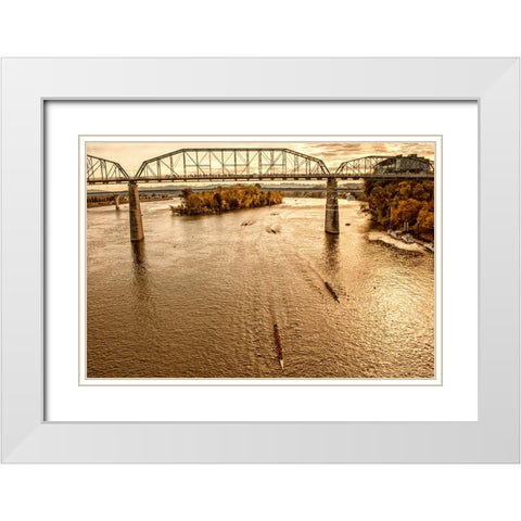 Scenic City 21 White Modern Wood Framed Art Print with Double Matting by Lee, Rachel