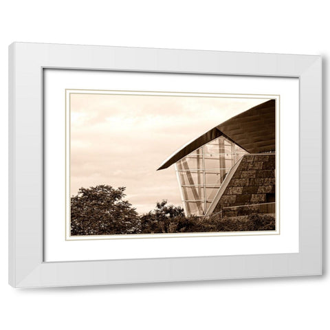 Scenic City 23 White Modern Wood Framed Art Print with Double Matting by Lee, Rachel