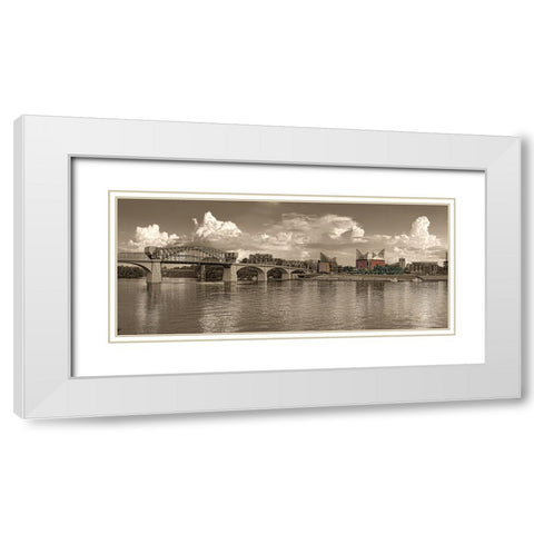 Scenic City 28 White Modern Wood Framed Art Print with Double Matting by Lee, Rachel