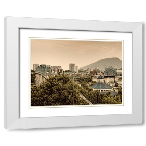 Scenic City 30 White Modern Wood Framed Art Print with Double Matting by Lee, Rachel