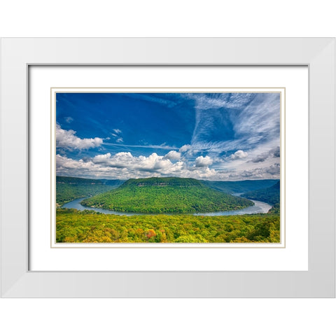 Scenic City 32 White Modern Wood Framed Art Print with Double Matting by Lee, Rachel