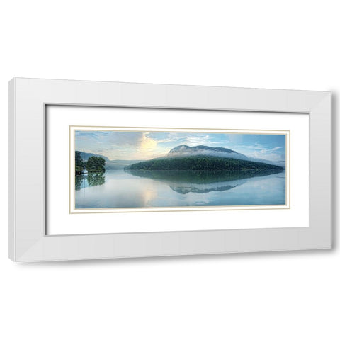 Scenic City 33 White Modern Wood Framed Art Print with Double Matting by Lee, Rachel