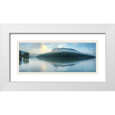 Scenic City 33 White Modern Wood Framed Art Print with Double Matting by Lee, Rachel