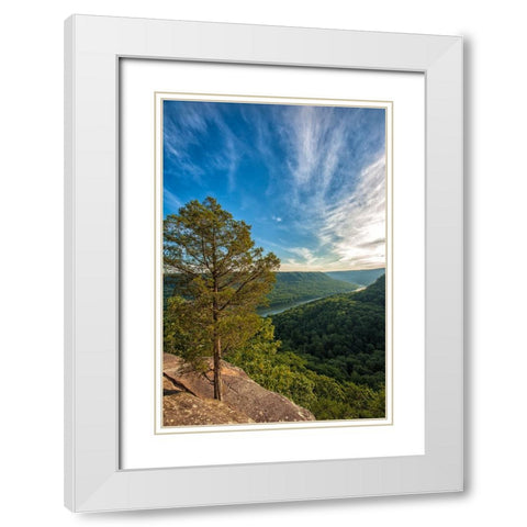 Scenic City 34 White Modern Wood Framed Art Print with Double Matting by Lee, Rachel