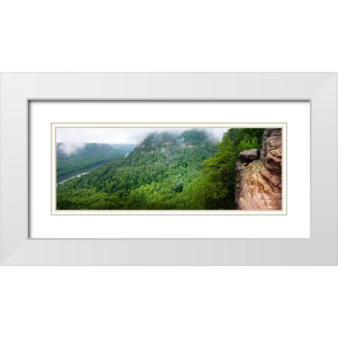 Scenic City 40 White Modern Wood Framed Art Print with Double Matting by Lee, Rachel
