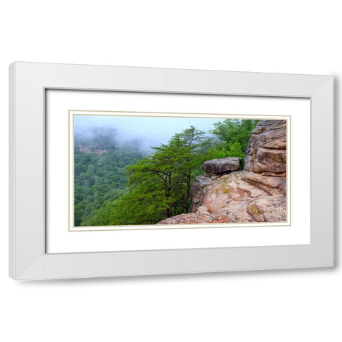Scenic City 41 White Modern Wood Framed Art Print with Double Matting by Lee, Rachel