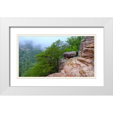 Scenic City 41 White Modern Wood Framed Art Print with Double Matting by Lee, Rachel