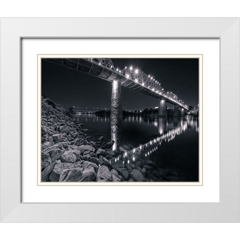 Scenic City 45 White Modern Wood Framed Art Print with Double Matting by Lee, Rachel