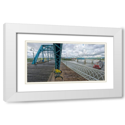 Scenic City 48 White Modern Wood Framed Art Print with Double Matting by Lee, Rachel