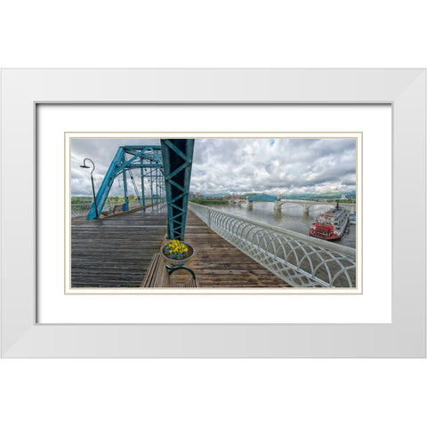 Scenic City 48 White Modern Wood Framed Art Print with Double Matting by Lee, Rachel