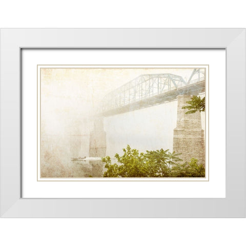 Scenic City 50 White Modern Wood Framed Art Print with Double Matting by Lee, Rachel
