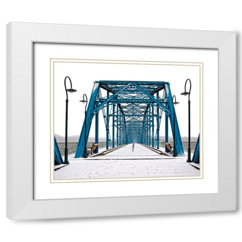 Scenic City 51 White Modern Wood Framed Art Print with Double Matting by Lee, Rachel