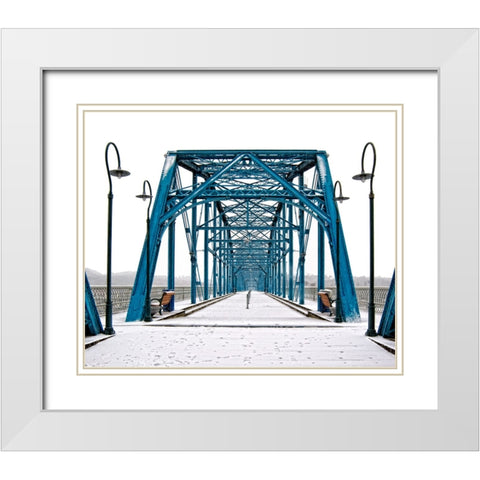 Scenic City 51 White Modern Wood Framed Art Print with Double Matting by Lee, Rachel