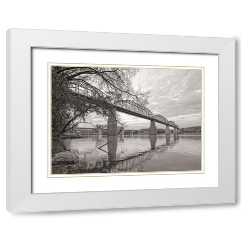 Scenic City 53 White Modern Wood Framed Art Print with Double Matting by Lee, Rachel