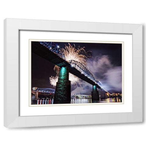 Scenic City 54 White Modern Wood Framed Art Print with Double Matting by Lee, Rachel