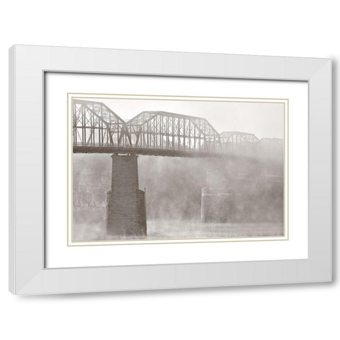 Scenic City 58 White Modern Wood Framed Art Print with Double Matting by Lee, Rachel