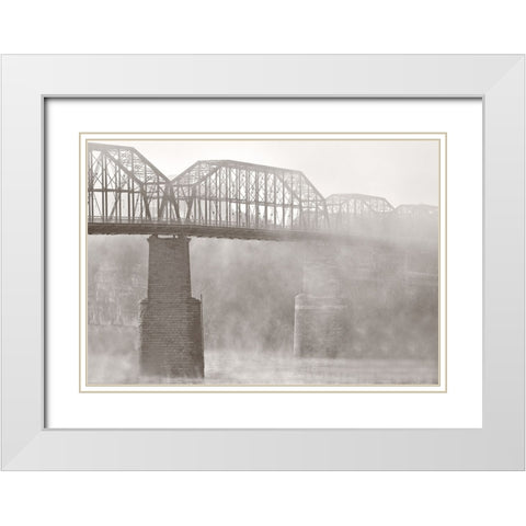Scenic City 58 White Modern Wood Framed Art Print with Double Matting by Lee, Rachel