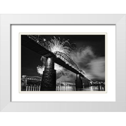 Scenic City 61 White Modern Wood Framed Art Print with Double Matting by Lee, Rachel