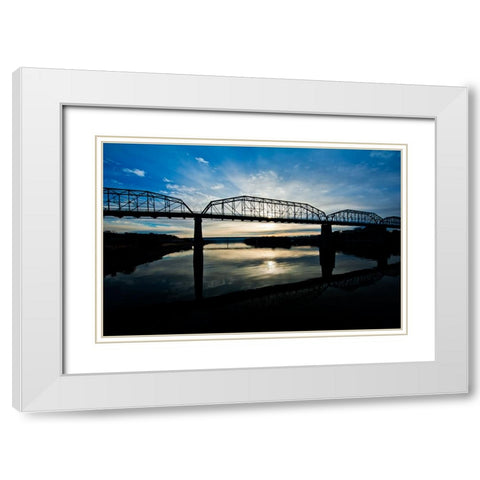 Scenic City 65 White Modern Wood Framed Art Print with Double Matting by Lee, Rachel