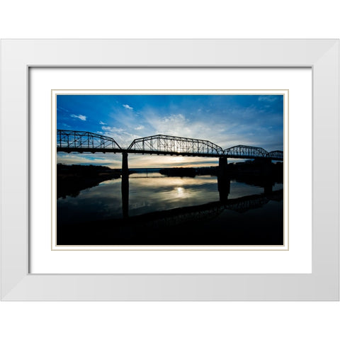 Scenic City 65 White Modern Wood Framed Art Print with Double Matting by Lee, Rachel