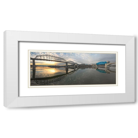 Scenic City 67 White Modern Wood Framed Art Print with Double Matting by Lee, Rachel