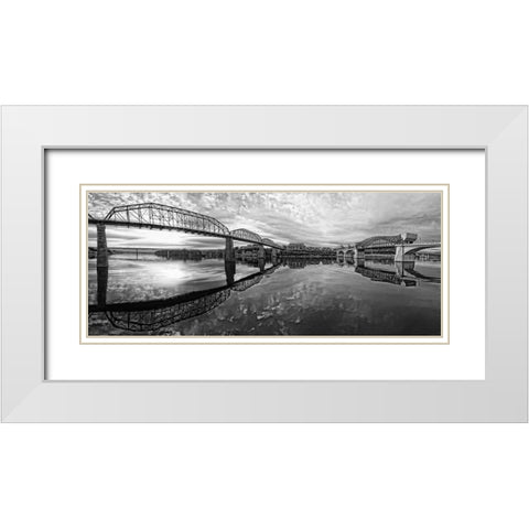 Scenic City 68 White Modern Wood Framed Art Print with Double Matting by Lee, Rachel