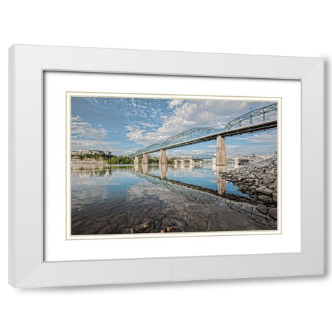 Scenic City 71 White Modern Wood Framed Art Print with Double Matting by Lee, Rachel