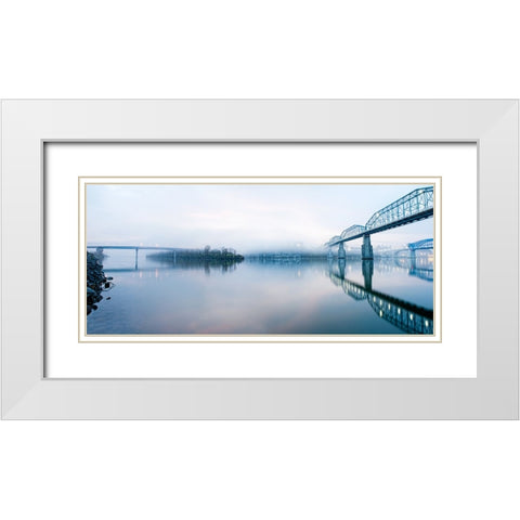 Scenic City 76 White Modern Wood Framed Art Print with Double Matting by Lee, Rachel
