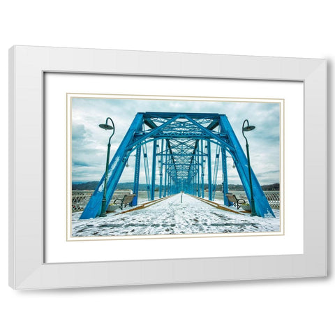 Scenic City 78 White Modern Wood Framed Art Print with Double Matting by Lee, Rachel