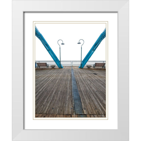 Scenic City 80 White Modern Wood Framed Art Print with Double Matting by Lee, Rachel