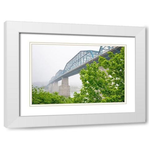 Scenic City 81 White Modern Wood Framed Art Print with Double Matting by Lee, Rachel